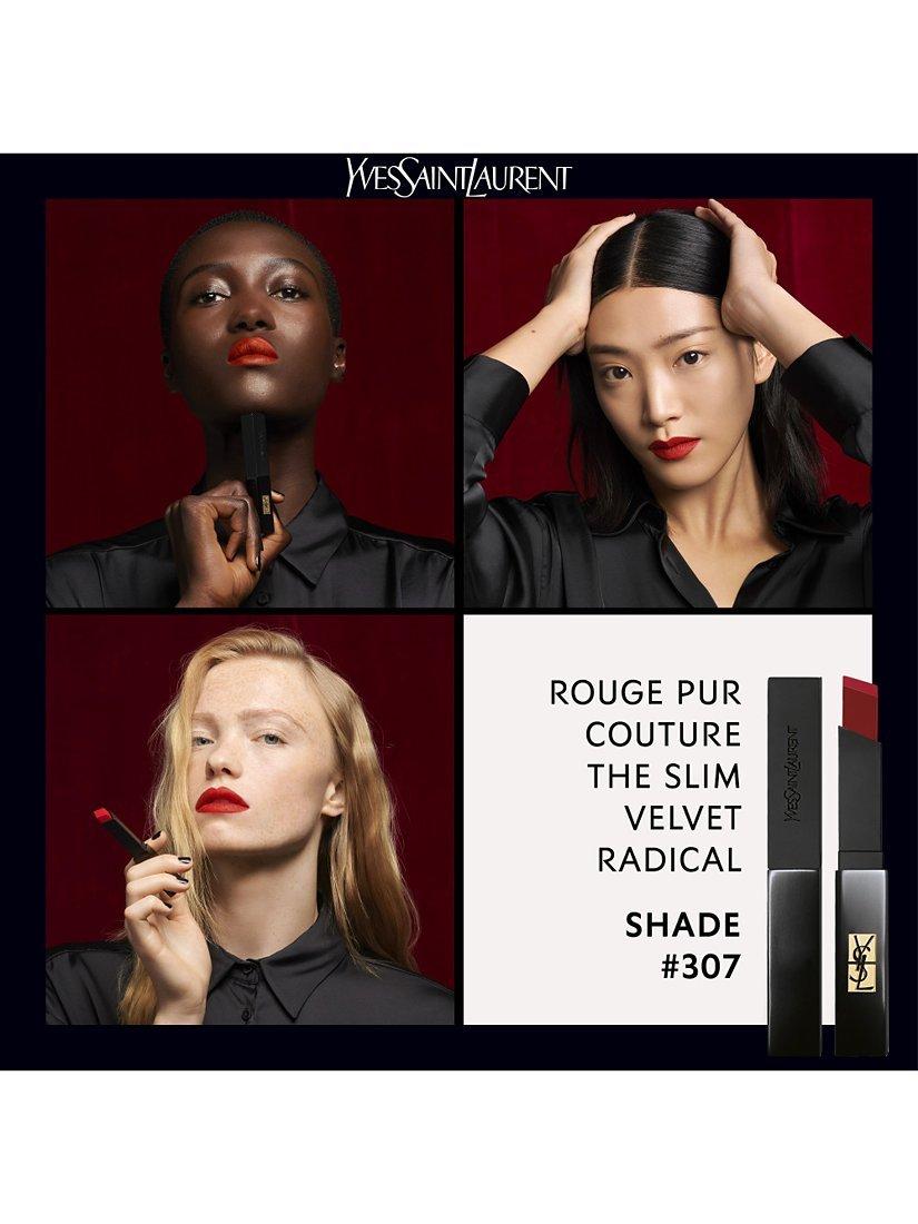 Product image 3 of 7, which shows Yves Saint Laurent Rouge Pur Couture The Slim Velvet Radical Lipstick, 307 Chili Uncovered