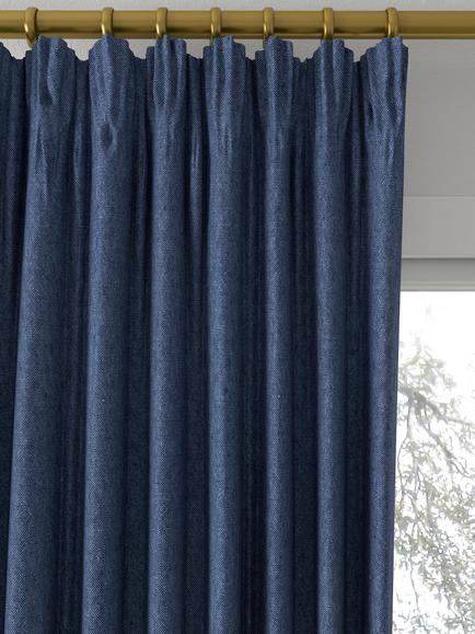 Designers Guild Brera Lino Made to Measure Curtains or Roman Blind, Ink - view 2, Ink