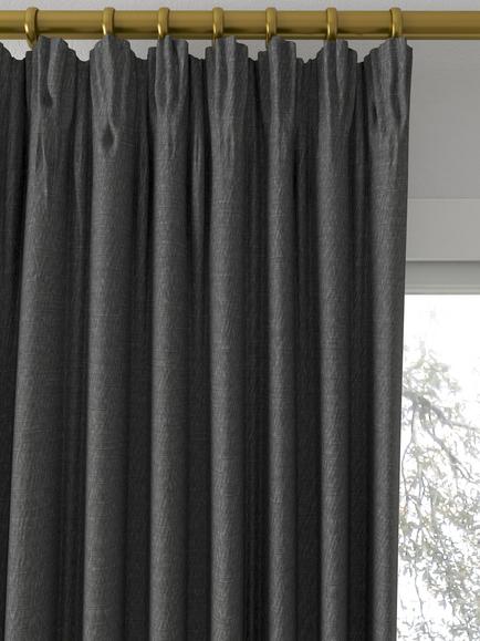Designers Guild Anshu Alta Made to Measure Curtains or Roman Blind, Graphite - view 2, Graphite