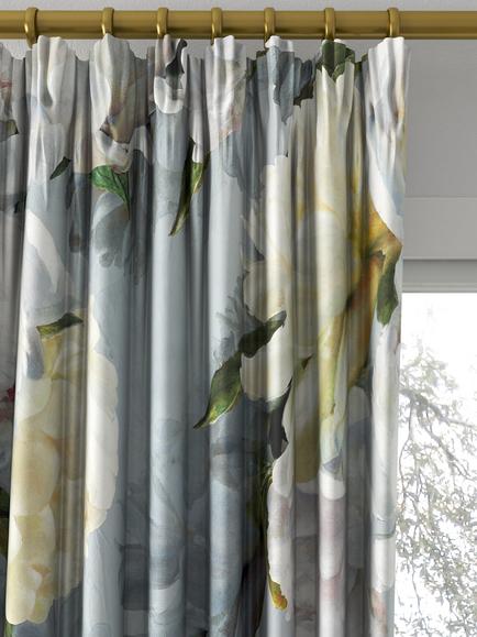 Designers Guild Peonia Grande Made to Measure Curtains or Roman Blind, Zinc - view 2, Zinc