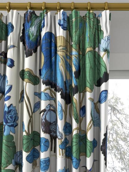 GP & J Baker Nympheus Made to Measure Curtains or Roman Blind, Aqua/Teal - view 2, Aqua/Teal