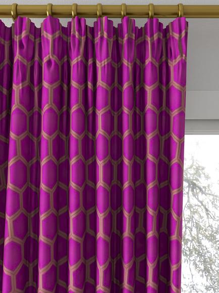 Designers Guild Zardozi Made to Measure Curtains or Roman Blind, Magenta - view 2, Magenta
