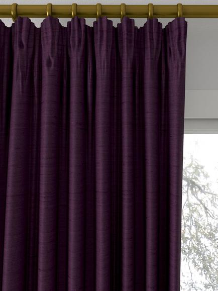 Designers Guild Chinon Made to Measure Curtains or Roman Blind, Aubergine - view 2, Aubergine