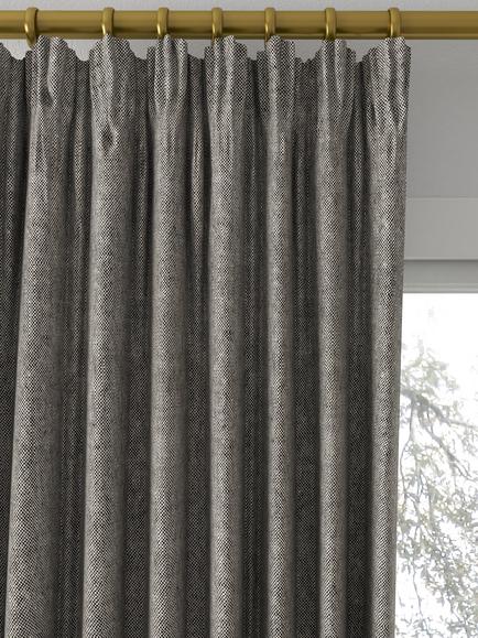 Designers Guild Brera Lino Made to Measure Curtains or Roman Blind, Ebony - view 2, Ebony