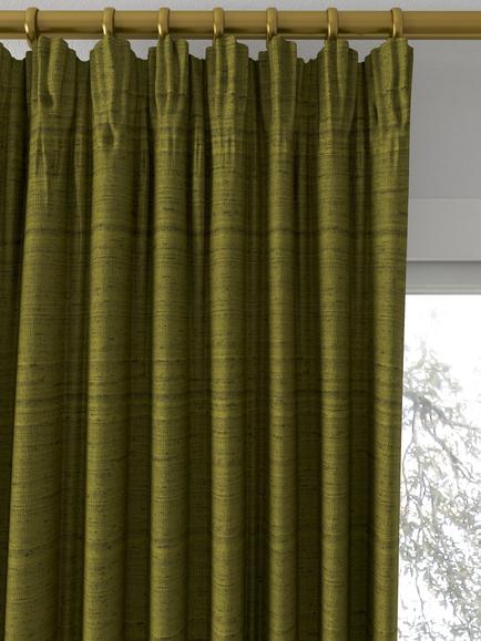 Designers Guild Chinon Made to Measure Curtains or Roman Blind, Moss - view 2, Moss
