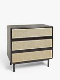 John Lewis Rattan 3 Drawer Chest, Black