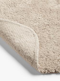 John Lewis Micro-Fresh Deep Pile Curve Bath Mat - view 2, Stone