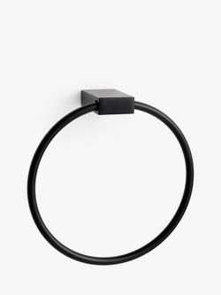 John Lewis Opus Towel Ring, Black