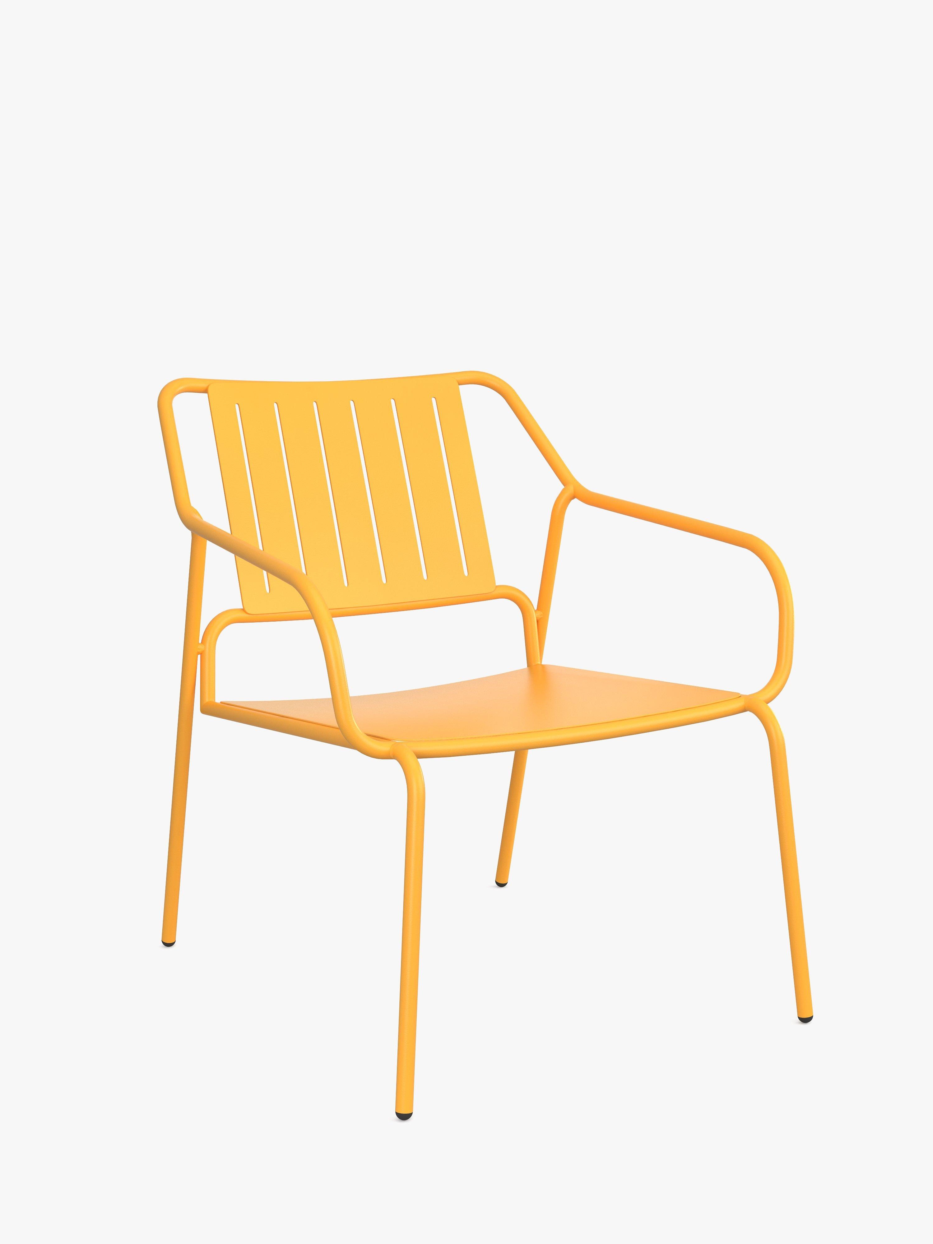 John Lewis ANYDAY Metal Garden Lounge Chair, Melon Yellow