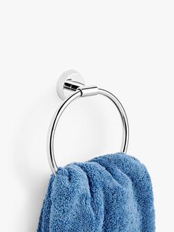 John Lewis Elegance Towel Ring, Silver - view 2, Silver