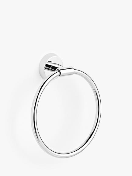 John Lewis Elegance Towel Ring, Silver, Silver