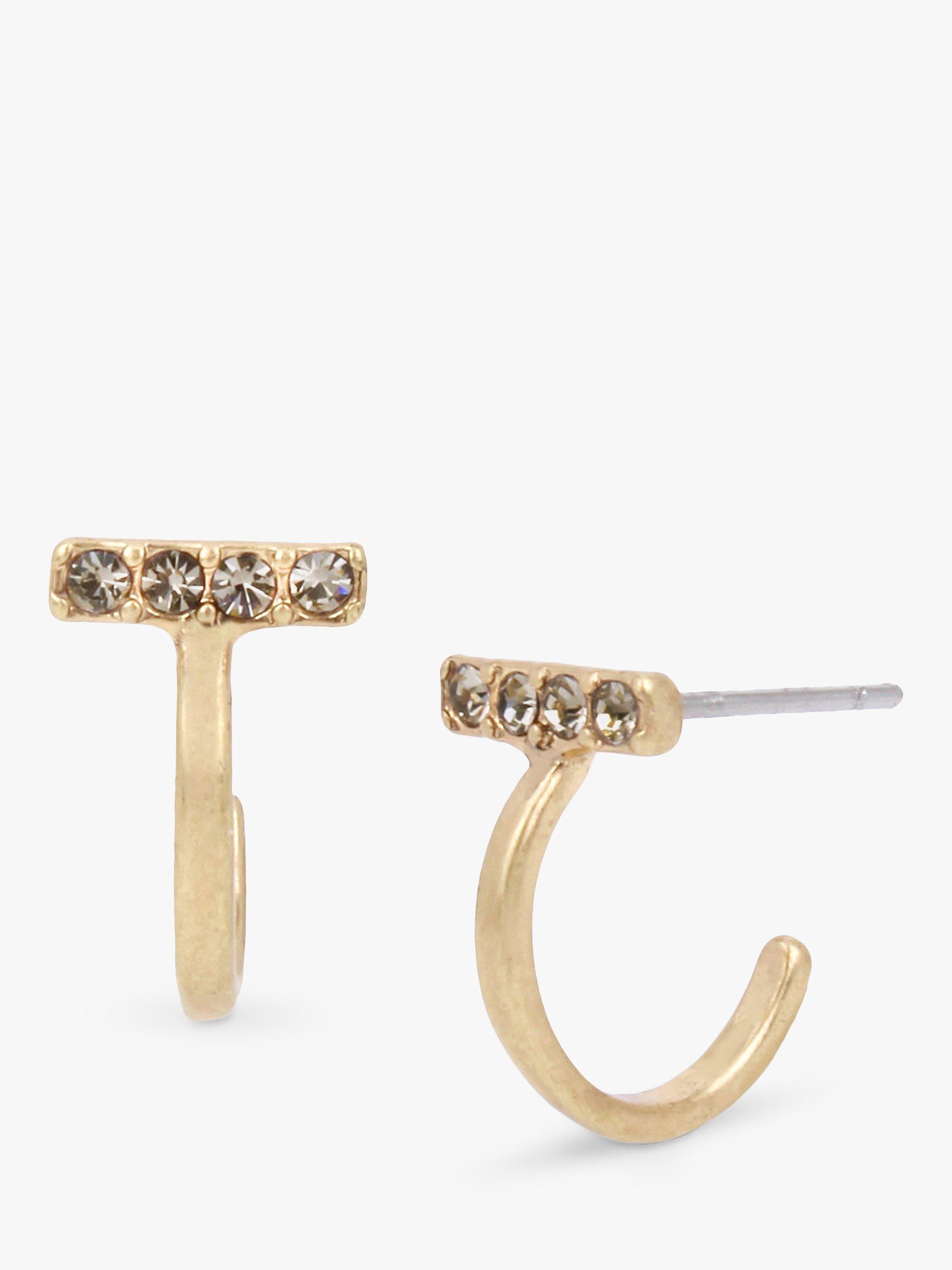 AllSaints Open Hoop Stud Earrings, Gold