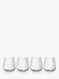 Luigi Bormioli Optica Fluted Glass Tumblers, Set of 4, 450ml, Clear, Clear