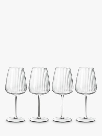 Luigi Bormioli Optica Fluted White Wine Glass, Set of 4, 550ml, Clear, Clear