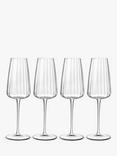 Luigi Bormioli Optica Fluted Champagne Glass Flutes, Set of 4, 210ml, Clear