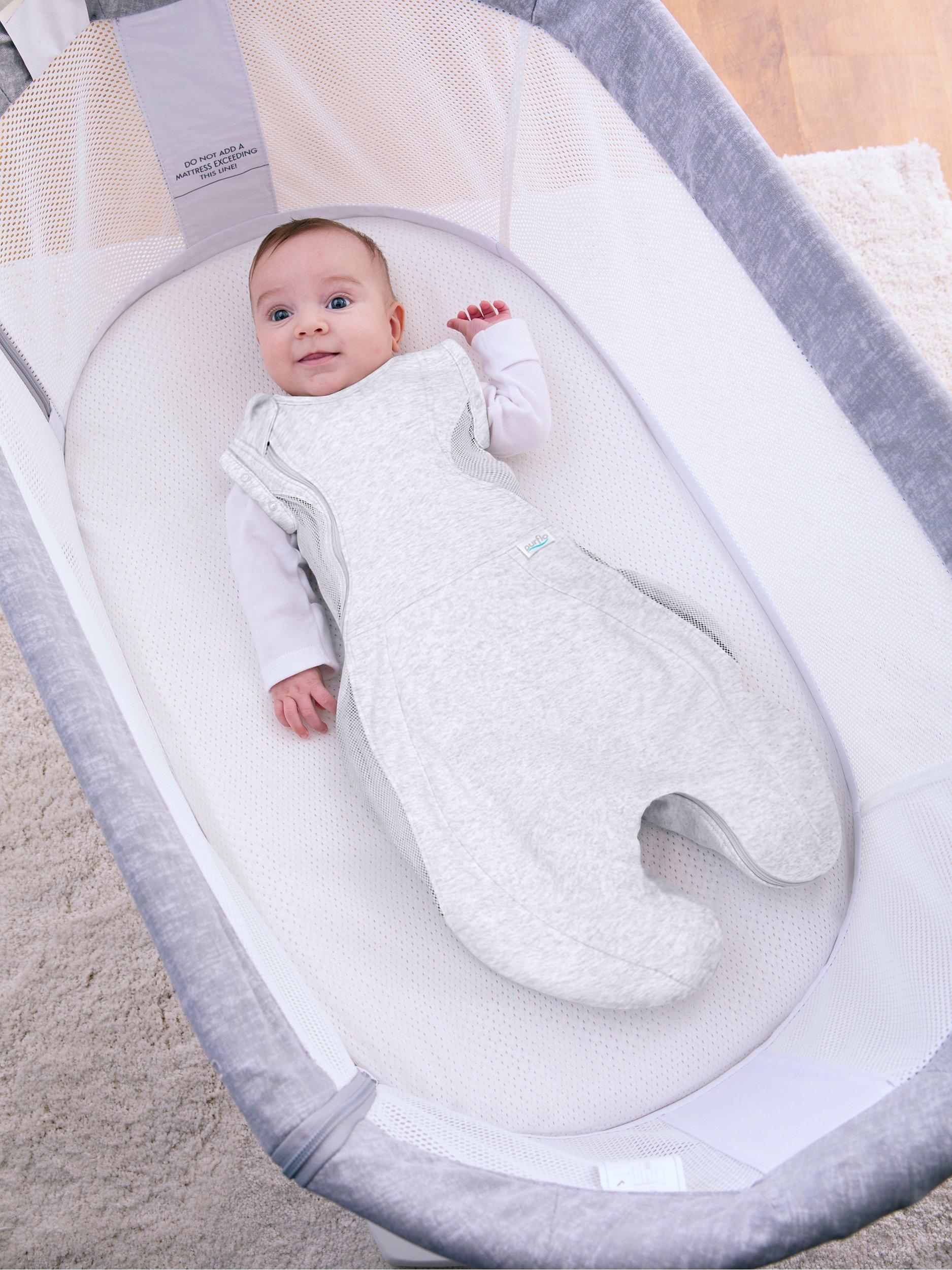 Purflo Swaddle To Sleep Baby Swaddle Bag 0.5 Tog Grey 0 4 months