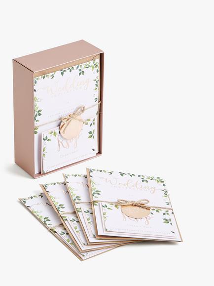 John Lewis Rose Wedding Invitations, Multi, Pack of 10, Multi