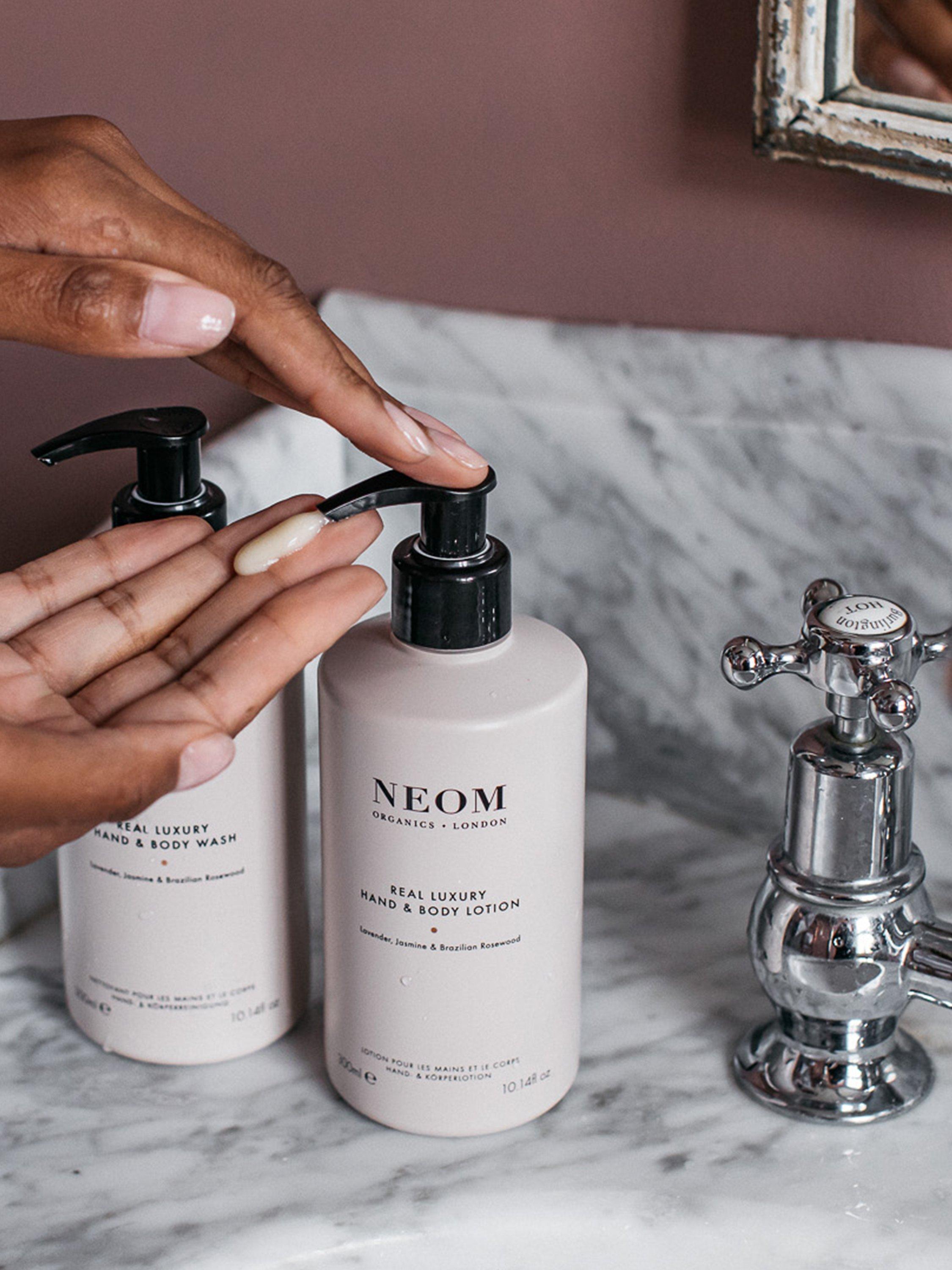 Product image 2 of 3, which shows NEOM Wellbeing London Real Luxury Hand & Body Lotion, 300ml