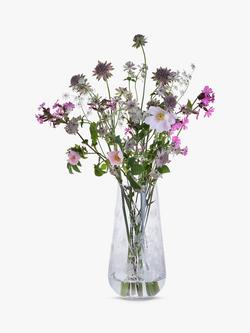 Dartington Crystal Bloom Potentilla Tapered Vase, H26cm, Clear - view 2, Clear
