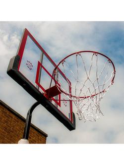 Sure Shot Slimline Dual Basketball Netball Hoop & Stand Unit - view 2, Red/White