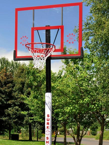 Sure Shot Slimline Acrylic Basketball Hoop, Red