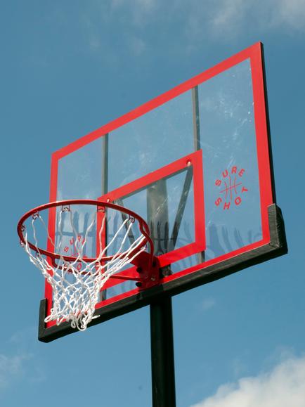 Sure Shot Slimline Acrylic Basketball Hoop - view 2, Red