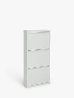 John Lewis Fold Out 3 Tier Shoe Rack, Grey