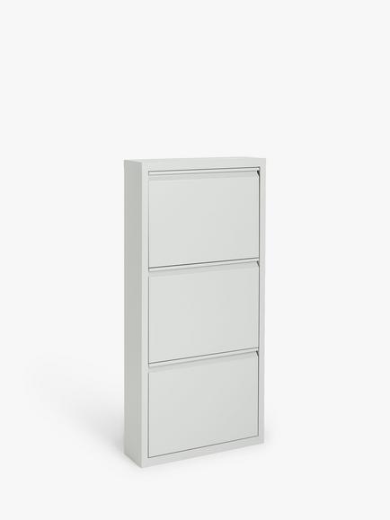 John Lewis Fold Out 3 Tier Shoe Rack, Grey