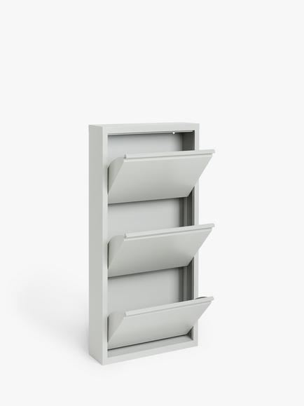 John Lewis Fold Out 3 Tier Shoe Rack - view 2, Grey