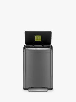 EKO X Cube Pedal Bin, Dark Grey, 45L - view 2, Dark Grey
