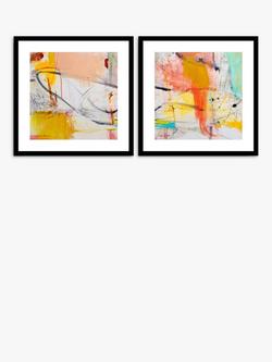 John Lewis Natasha Barnes 'Retrospect' Framed Print & Mount, Set of 2, 61.5 x 61.5cm, Yellow/Multi, Yellow/Multi