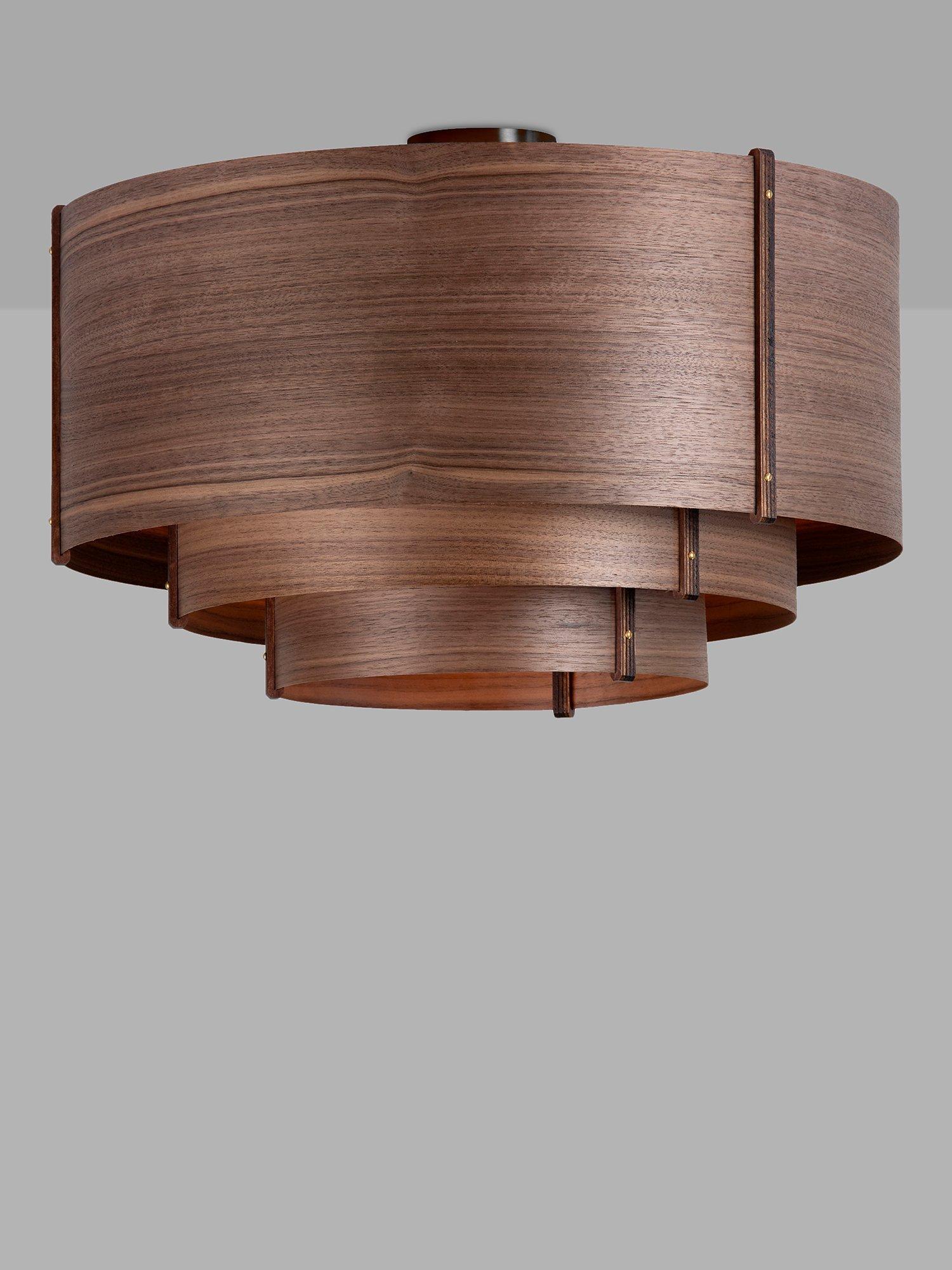 Tom Raffield Leven Flush Ceiling Light, Walnut