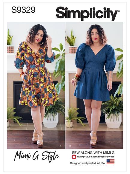 Simplicity Misses' Puffed Sleeve Dress Sewing Pattern, S9329, 