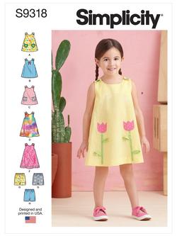 Simplicity Toddlers' Top and Dress Sewing Pattern, S9318, CCB, 