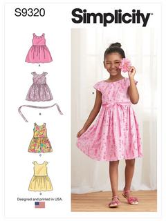Simplicity Child's Gathered Skirt Dress Sewing Pattern, SS9320, CDD