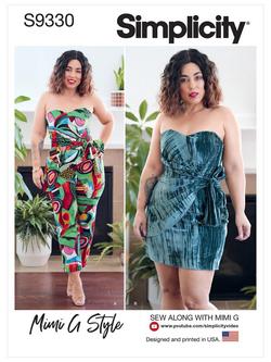 Simplicity Misses' Strapless Jumpsuit and Mini Dress Sewing Pattern, S9330, 