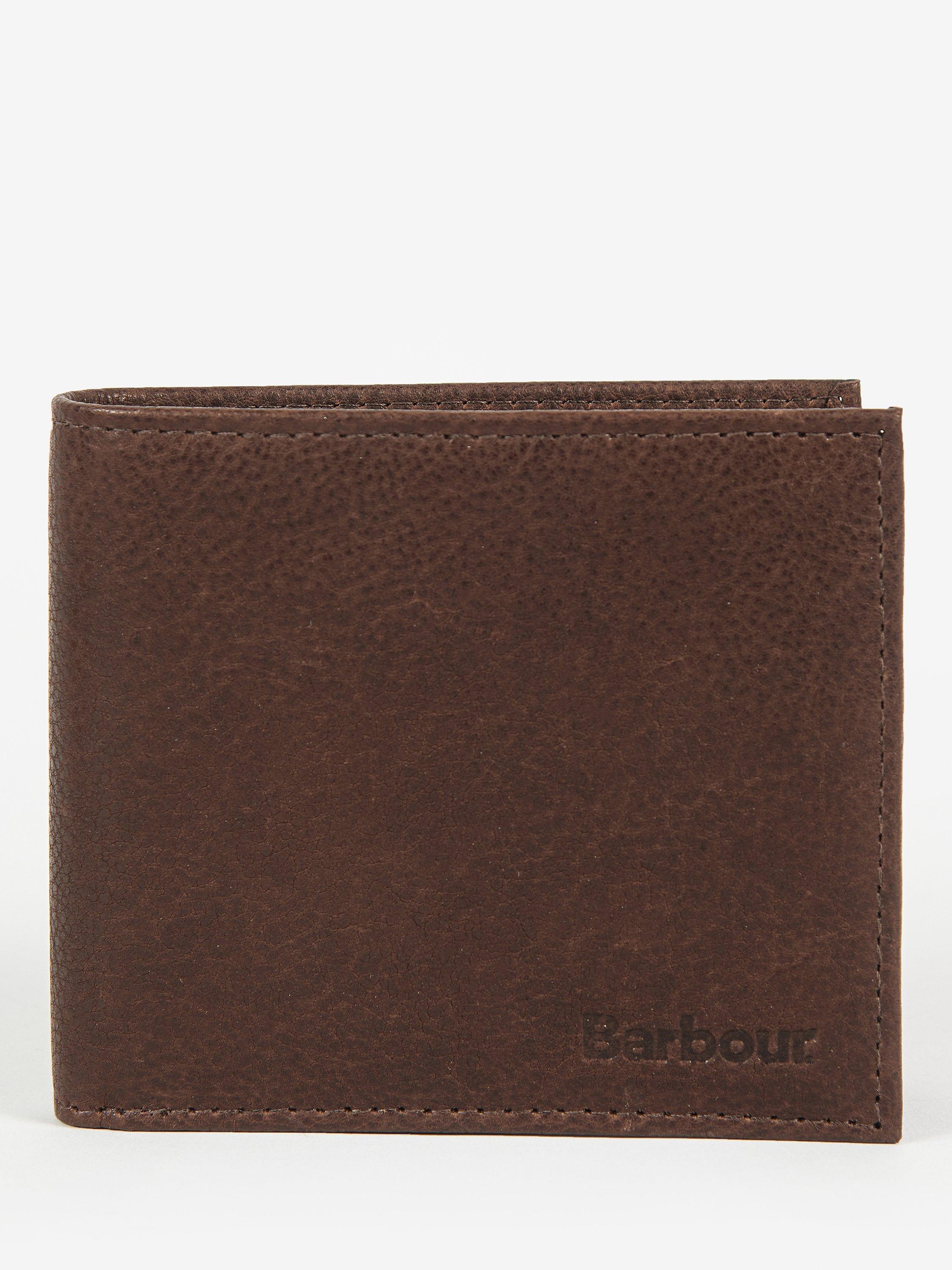 Barbour Padbury Leather Billfold Wallet Brown