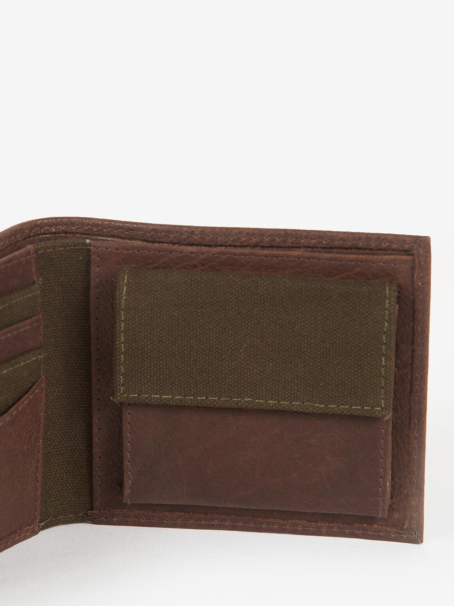 Barbour Padbury Leather Billfold Wallet Brown