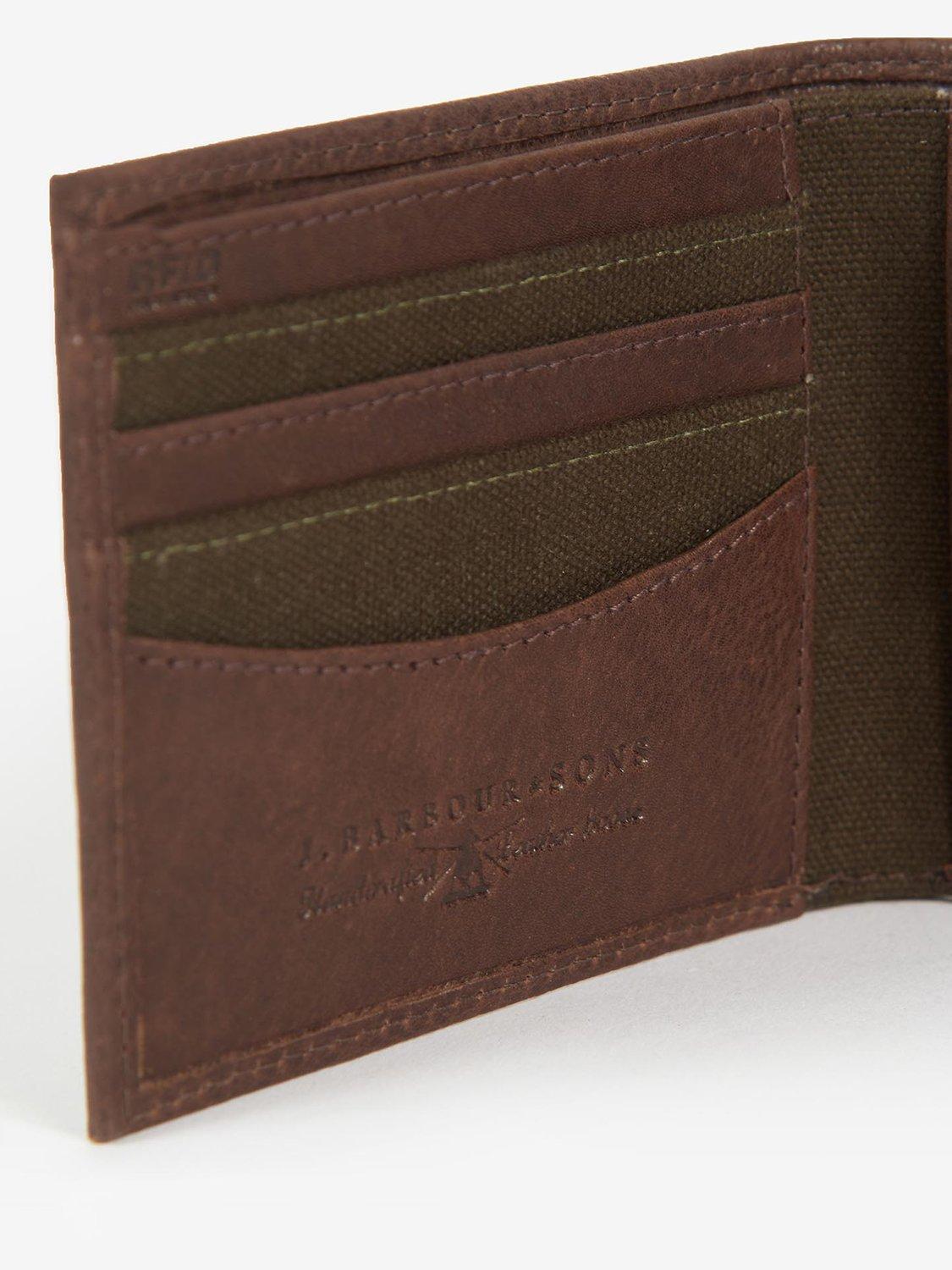 Product image 5 of 6, which shows Barbour Padbury Leather Billfold Wallet, Brown