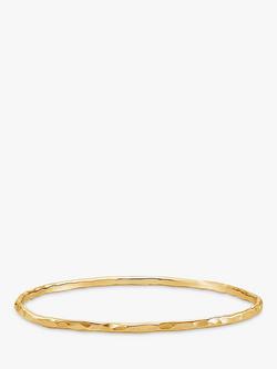 Dower & Hall 3mm Hammered Bangle, Gold, Gold Gold