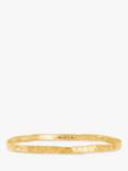 Dower & Hall 18ct Gold Plated Sterling Silver Hammered Bangle, Gold