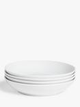 John Lewis ANYDAY Eat Pasta Bowls, Set of 4, 20.5cm, White