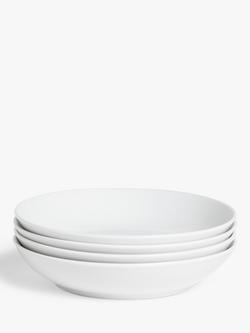 John Lewis Eat Pasta Bowls, Set of 4, 20.5cm, White, White