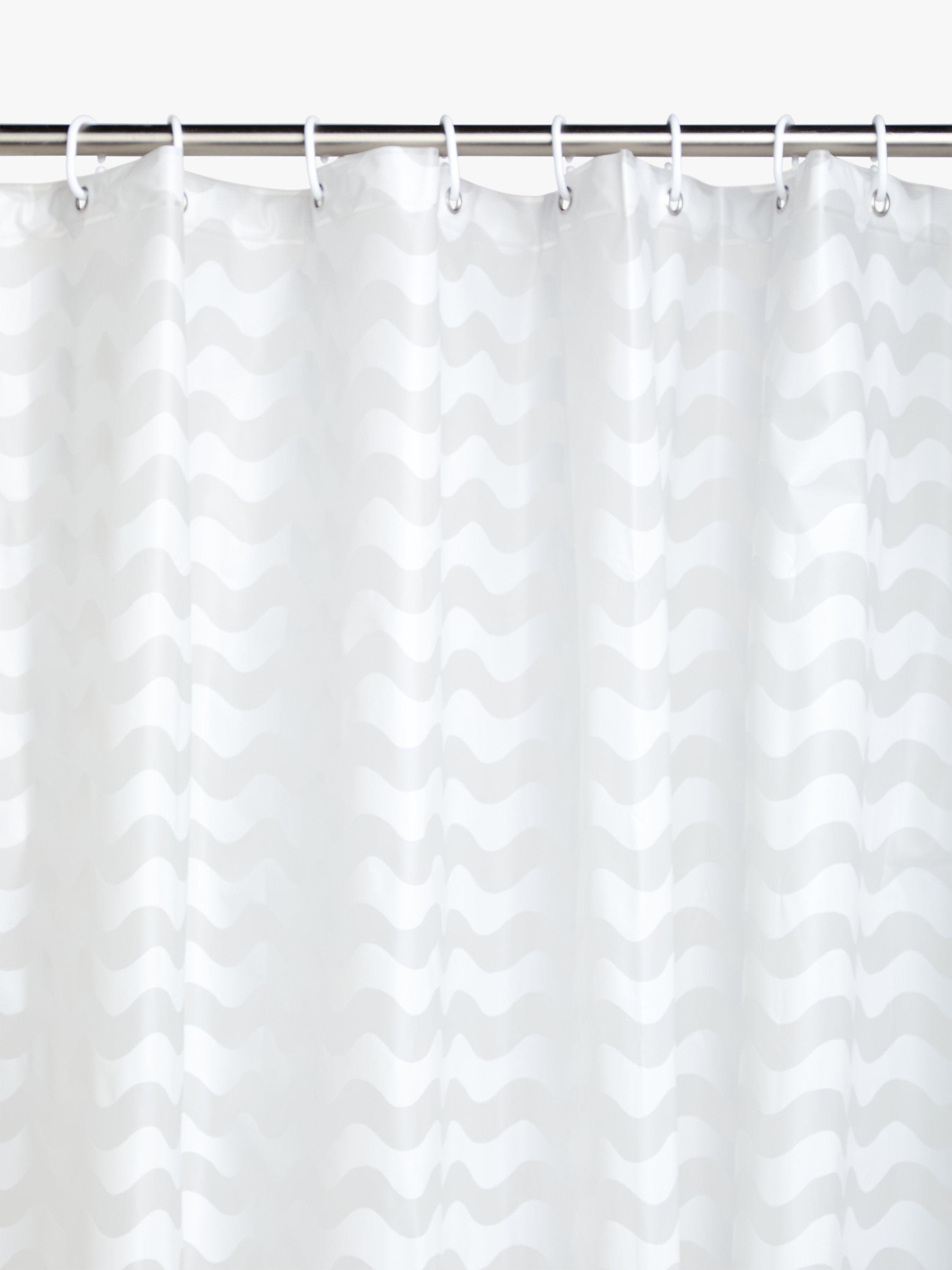 John Lewis ANYDAY Waves Shower Curtain, White