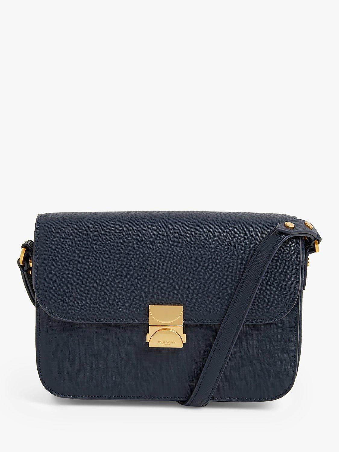 Jasper Conran London Alexis Cross Hatch Leather Cross Body Bag Navy