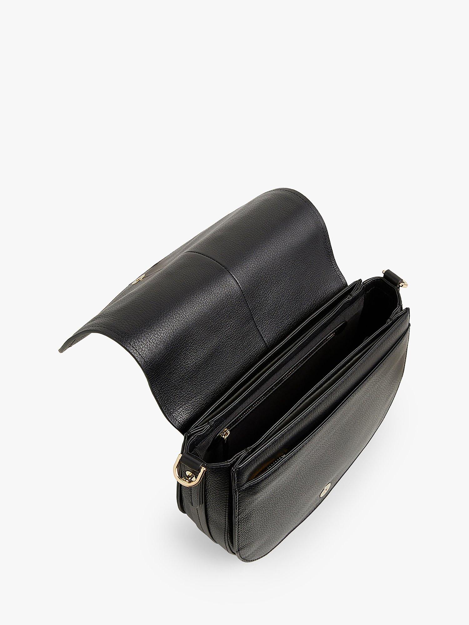 Product image 2 of 5, which shows Jasper Conran London Ada Leather Saddle Bag, Black