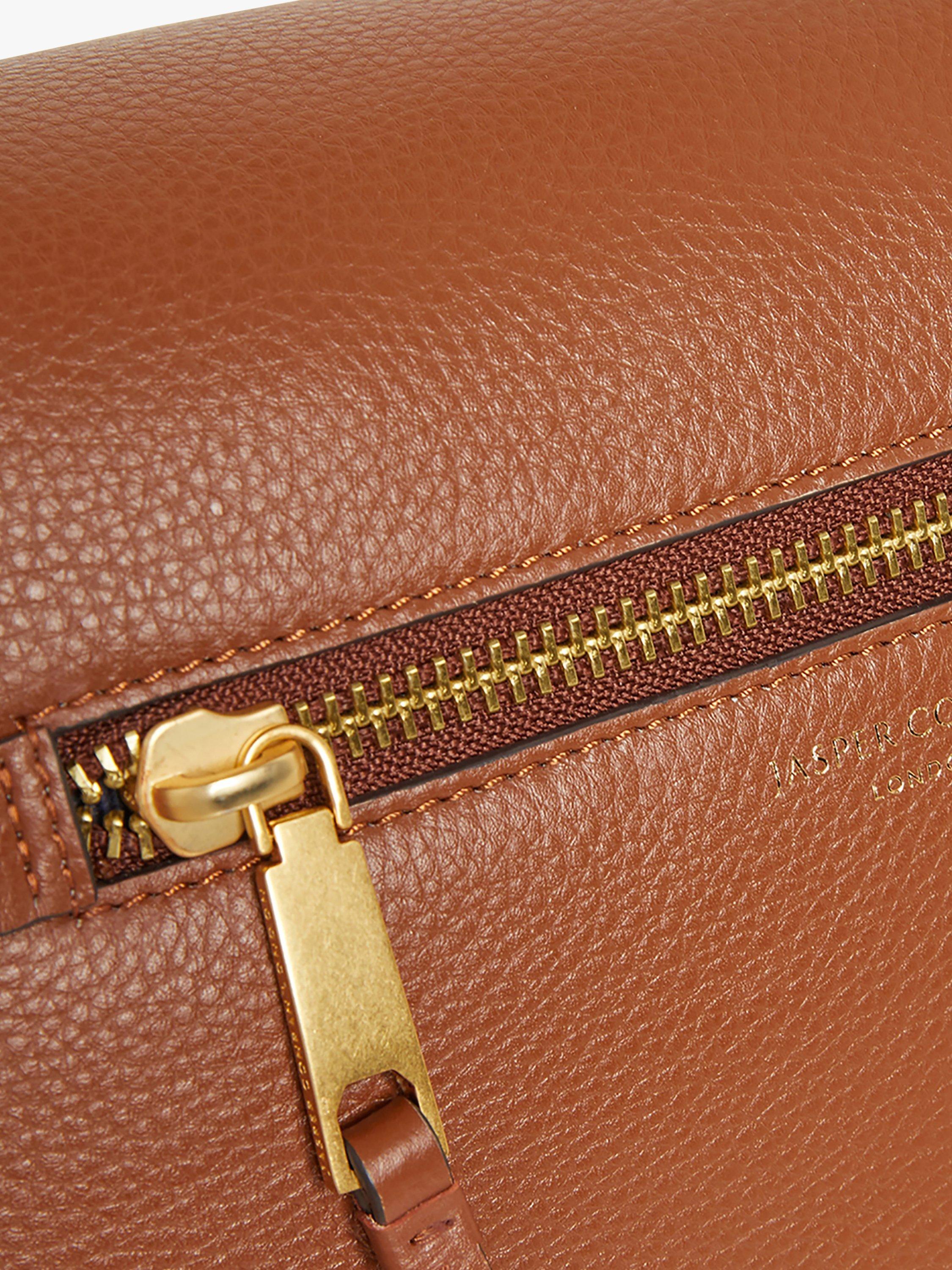 Product image 5 of 5, which shows Jasper Conran London Ada Leather Saddle Bag, Tan