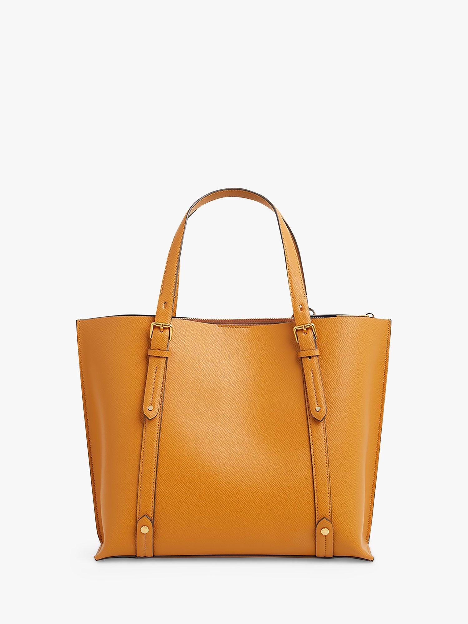 Product image 3 of 5, which shows Jasper Conran London Alexis Cross Hatch Leather Grab Tote Bag, Mustard