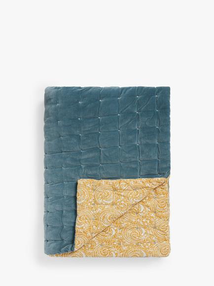 John Lewis Baxter Swirl Cotton Velvet Quilt, Multi, Multi
