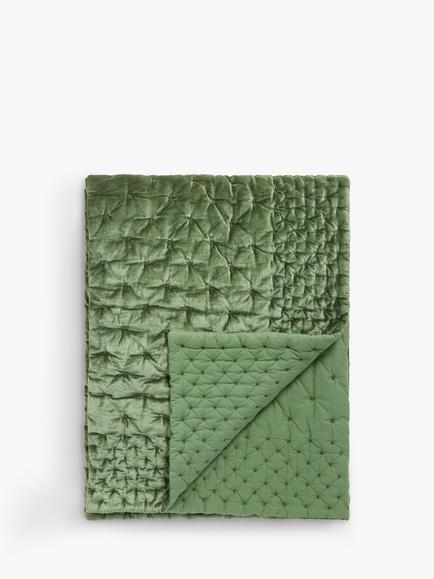 John Lewis Velvet Stitch Quilt, Green
